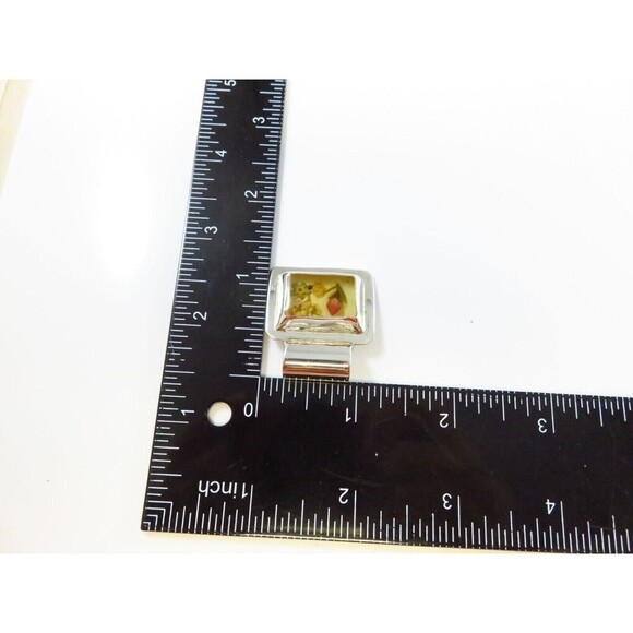 Vintage Pressed Flower Pendant Talleres Lagunas LTT Sterling Silver - Picture 8 of 8